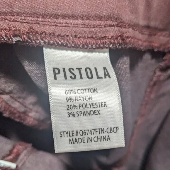 Pistola | Pull-on Skinny Jeans In Coated Black Cherry - Picture 4 of 5